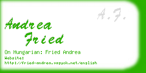 andrea fried business card